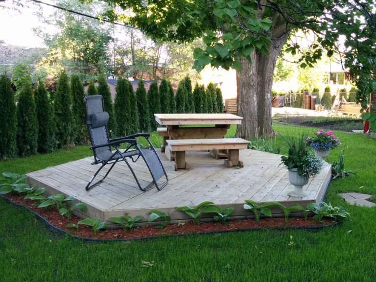 Hexagon deck in my backyard