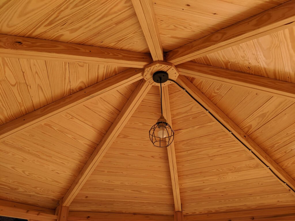 Deck with a Gazebo on it