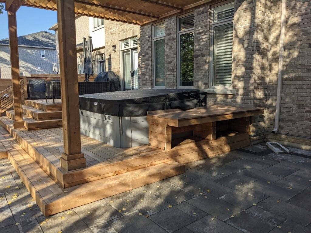 Multi Level Deck with Pergola and Jacuzzi